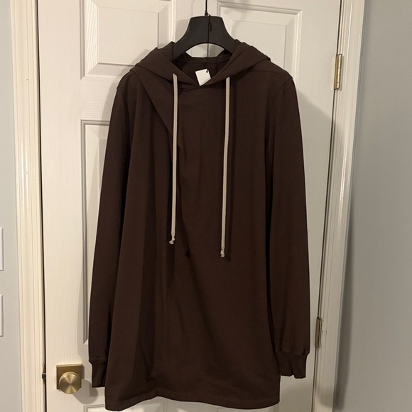 Rick Owens Tecuatl Hiked Hoodie in Blood